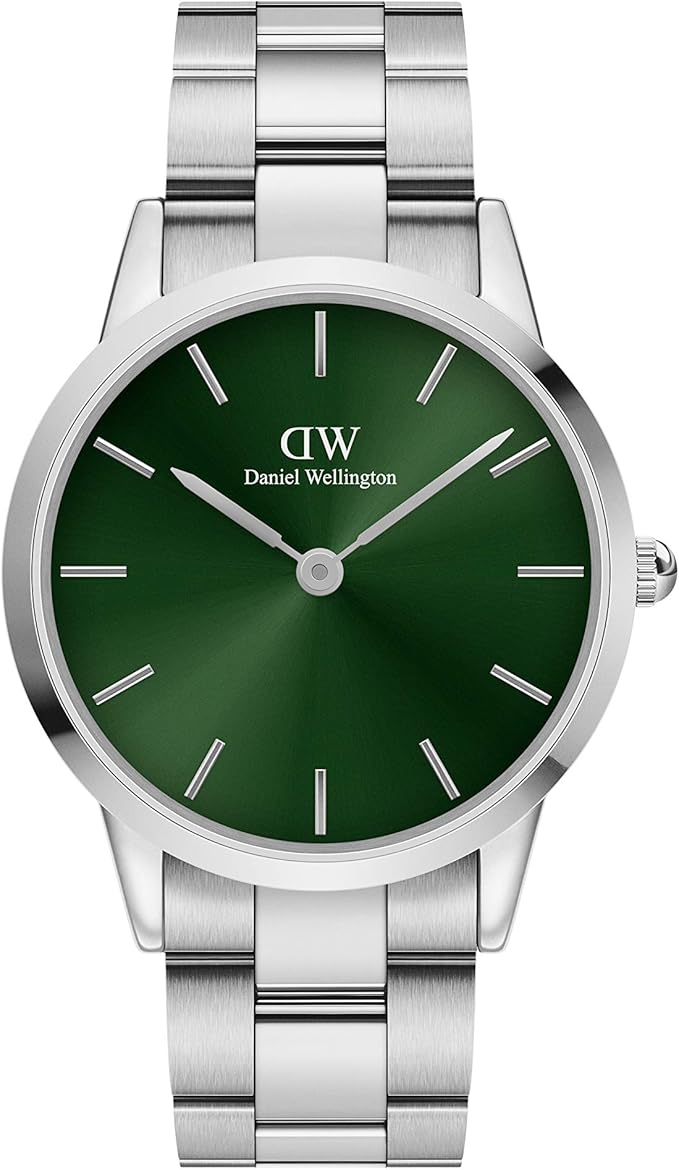 Buy Daniel Wellington Iconic Link Emerald 40mm Silver Green Watch for