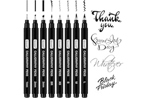 Brusarth Calligraphy Pens,8 Size Calligraphy Pens for Writing,Brush Pens Calligraphy Set for Beginners, Hand Lettering Pens