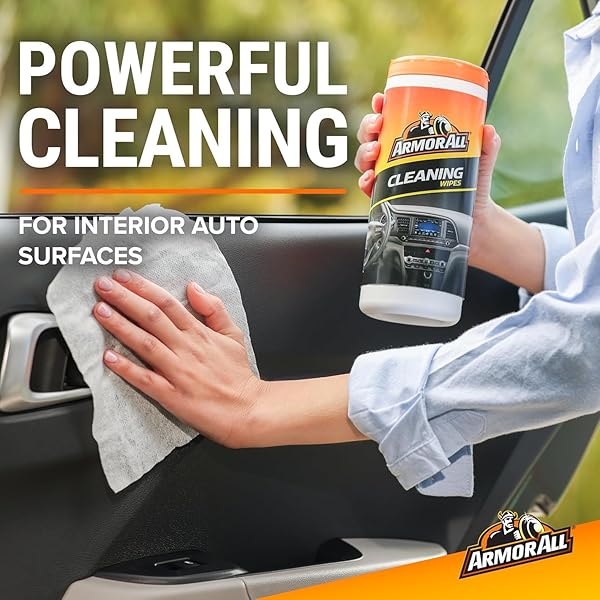 ARMOR ALL CAR CLEANING WIPES, WIPES FOR CAR INTERIOR AND CAR EXTERIOR, 90 WIPES EACH