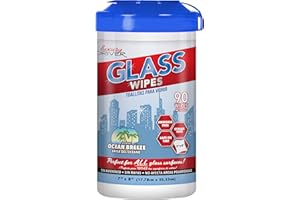 Glass Cleaner Car Wipes for Windows for Windshield for Mirrors Disposable and Streak Free Cleaning Wipes for Auto Glass or Kitchen and Home By Luxury Driver - Auto Ocean Breeze (90 Ct Canister)