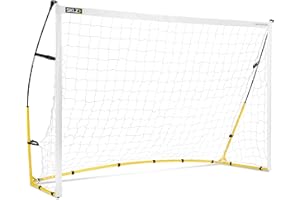 SKLZ Quickster Soccer Goal - Portable Goal for Backyard & Field - Durable Tension-Tite Frame & Heavy Gauge 2-Ply Net - Adjustable Click-Lock Poles, Metal Stakes - Carrying Case with Handle