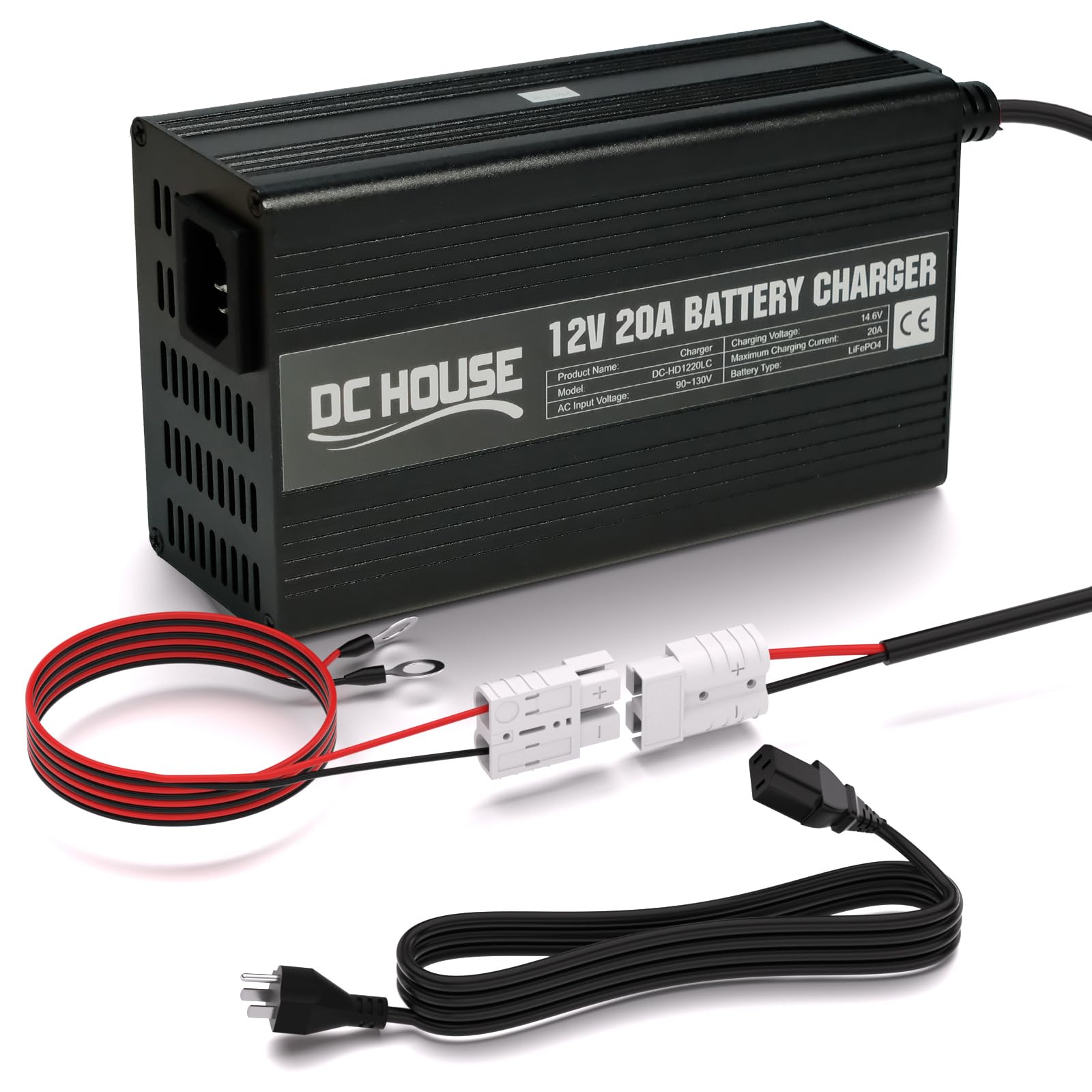 WattCycle 20A 14.6V LiFePO4 Battery Charger – Fast Charger For 12V Lithium Batteries – MPPT Technology