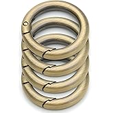 CRAFTMEMORE Metal O Ring Spring Opening Purse Making Snap Trigger O-Rings Clip Key Ring Holder Purse Hardware 4pcs SCOS (1 inch, Brushed Brass)