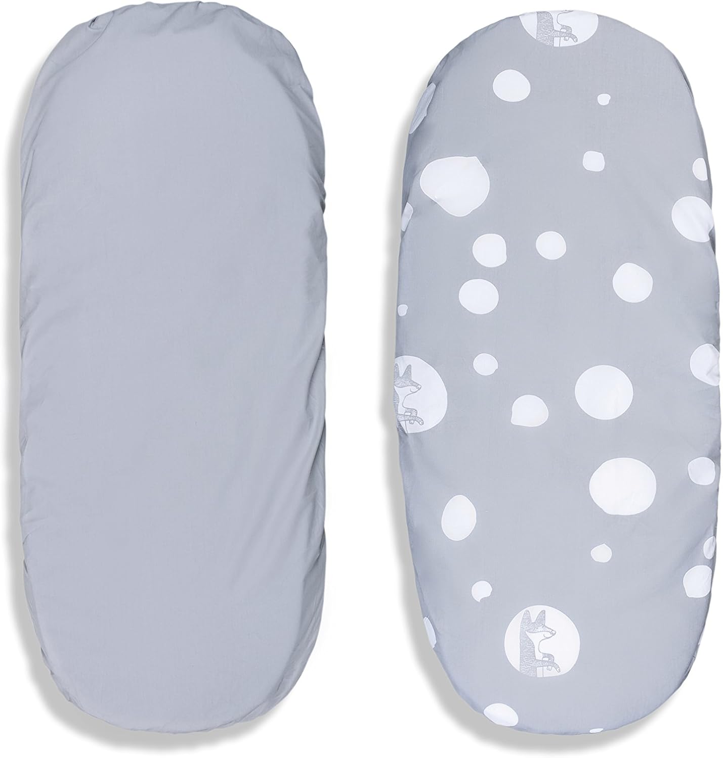 moses basket fitted sheets grey