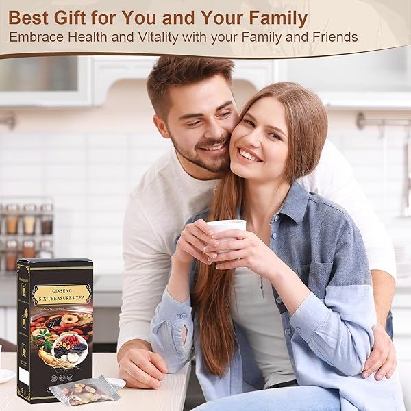 GINSENG SIX TREASURE TEA,KIDNEY TEA FORMULA GINSENG SIX TREASURE, NATURAL KIDNEY CLEANSE DETOX FOR WOMEN & MEN, (15G/10BAGS)