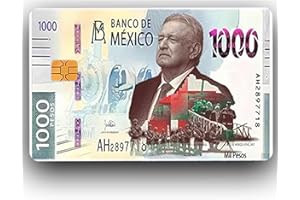 TKyum Amlo Peso Card Stickers,Skin for Credit Debit Key Card Covering Personalizing Bank Card |Removable, No Bubble, Slim, Waterproof 1000 Mexico Peso Culture Pattern Card Cover (Color-A)