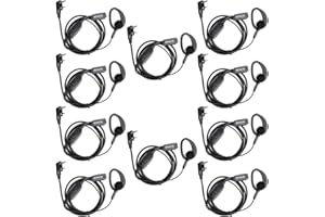 Retevis RT68 Walkie Talkies Earpiece with Mic, Soft Earhook, 2 Pin, for RT22 RT68 RT21 H-777 RT27 RT68H, Compatible with Kenw