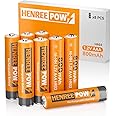 Henreepow AAA Rechargeable Batteries, Triple A 800mAh High Capacity 1.2v Ni-MH Batteries, Recharge up to 1200 Times, Long-Lasting for Outdoor Solar Lights and Household Devices (AAA800mAh-8pack)
