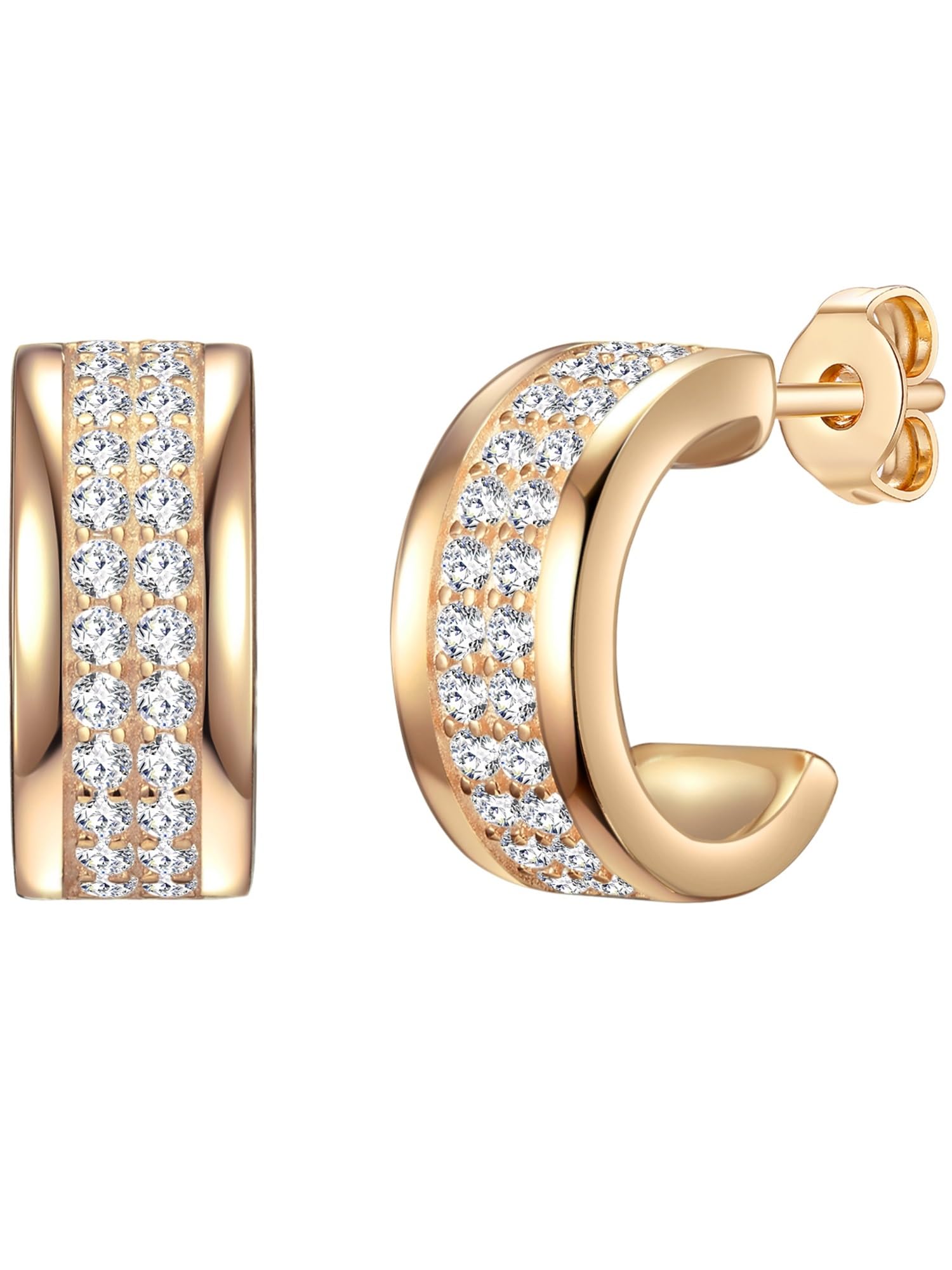 Rafaela Donata Female 925/- Sterling Silver Facetted Zirconia (CZ) Hoop Earring