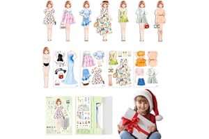 Paper Dress Up Dolls - Magnetic Princess Paper Dolls Cutouts Pretend Play Outfit, Puzzles Colorful Dress UpPaper Doll Creativ