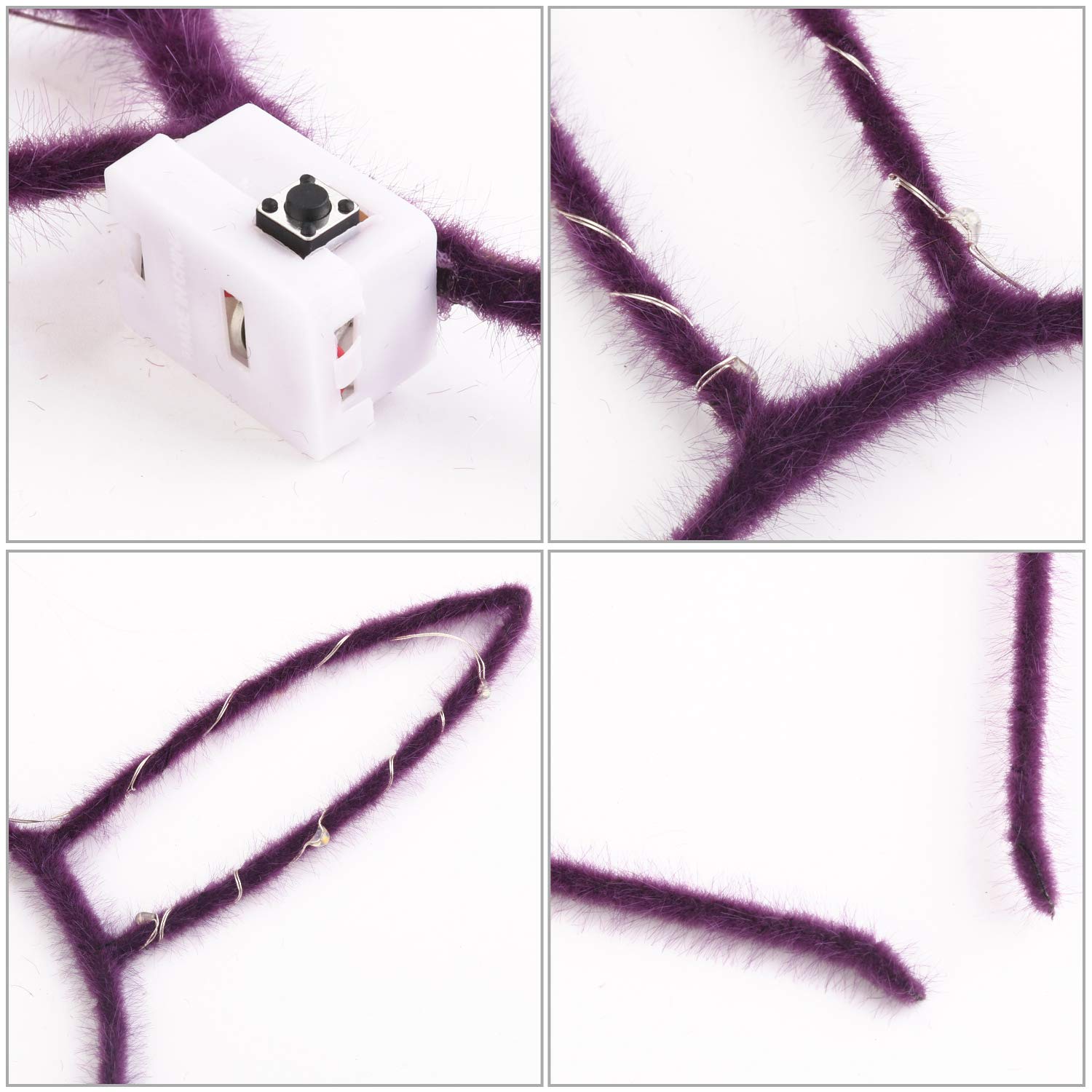 LED Rabbit Ears Headband, Aniwon 10PCS Light Up Bunny Ears Flashing Headbands Cute Hair Hoop for Kids Girls Adult Halloween Christmas Party Decorations Hair Accessories