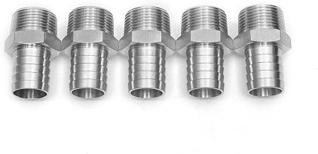 Amazon Com Ltwfitting Bar Production Stainless Steel 316 Barb Fitting Coupler Connector 1 Hose Id X 1 Male Npt Air Fuel Water Pack Of 5 Garden Outdoor