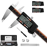HARDELL Digital Caliper 6 Inch with Large LCD Screen, Calipers Measuring Tool with Auto-Off Feature, Inch/Millimeter Conversion, Electronic Vernier Caliper Micrometer for Jewelers/Woodworkers/DIY