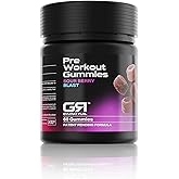 GymRat Pre Workout Gummies – Sour Berry Flavor, Intense Energy & Focus, First with Purple Force™, Vasodrive-AP, Guarana, Pea & L-Theanine – USA Made & GMP Certified (60 Ct)