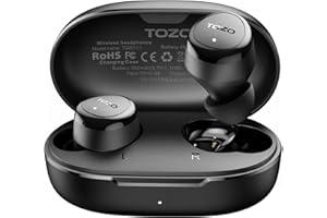 TOZO Wireless Earbuds Build in Mic Clear Calls Ergonomic Light Weight Bluetooth 5.3 in Ear Headphones Waterproof Premium Stereo Sound Ear Buds 30H Playtime with 32 EQs via APP