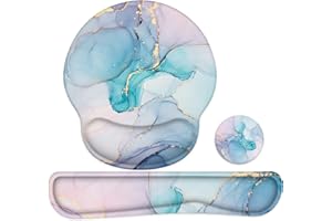 Lateefah Mouse Pad with Wrist Rest, 3-in-1 Gaming Mouse Pad, Keyboard Wrist Rest, Ergonomic Memory Foam Mousepad with Wrist Support for Computer Keyboard