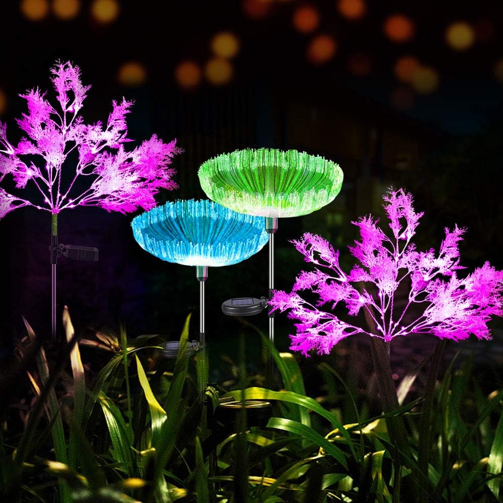 【Discount Bundle】Pink Rime Lights & Jellyfish Solar Garden Lights (4