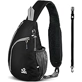 WATERFLY Crossbody Sling Bag Small Water Resistant Backpack Lightweight Shoulder Chest Daypack for Men Women Hiking Travel