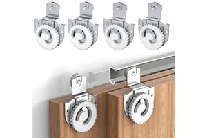 Sliding Closet Door Roller, Closet Doors Rollers Replacement, Sliding Closet Door Hardware Set for Wardrobe (Silver 4PCS)