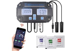 Landtek Water Quality Tester pH/EC/TDS/Salinity/SG/Temperature with Easy Calibration 24Hrs Online APP Monitoring for Fish Tank Aquariums Home Laboratory Smart Instrument