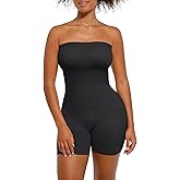 Lover-Beauty Strapless Shapewear Bodysuit for Women Tummy Control Seamless Butt Lifter Body Shaper with Removable Straps