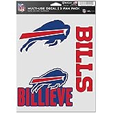 NFL Buffalo Bills Decal Multi Use Fan 3 Pack, Team Colors, One Size