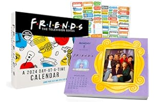 TRENDS INTERNATIONAL Friends 2024 Calendar, Box Edition Bundle - Deluxe 2024 Friends Day-at-a-Time Box Calendar with Over 100 Calendar Stickers (Friends TV Show Gifts, Office Supplies)