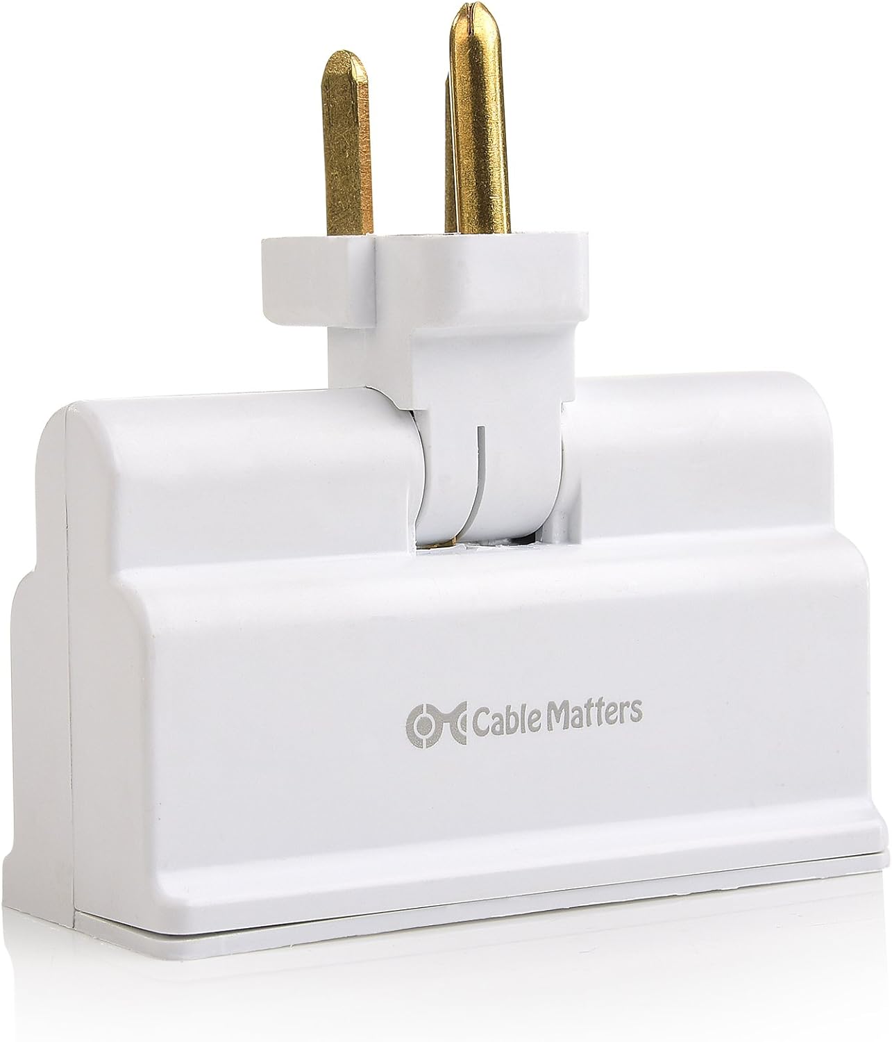 Cable Matters 2-Pack 3-Outlet Grounded 180 Degree Swivel Wall Tap - - 