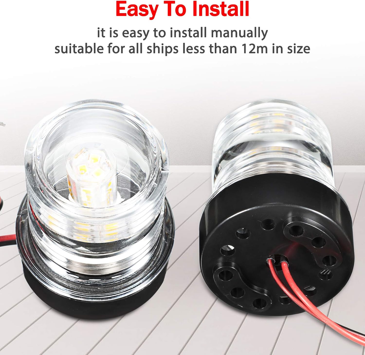 Boat All Around LED Fixed Mount Light Boat LED Navigation Light Splashproof 360 Degree LED Lights Marine Around Light for Marine Yacht Boat Vessel White Waterproof Signal Lights, DC 10-24 V: Home Improvement