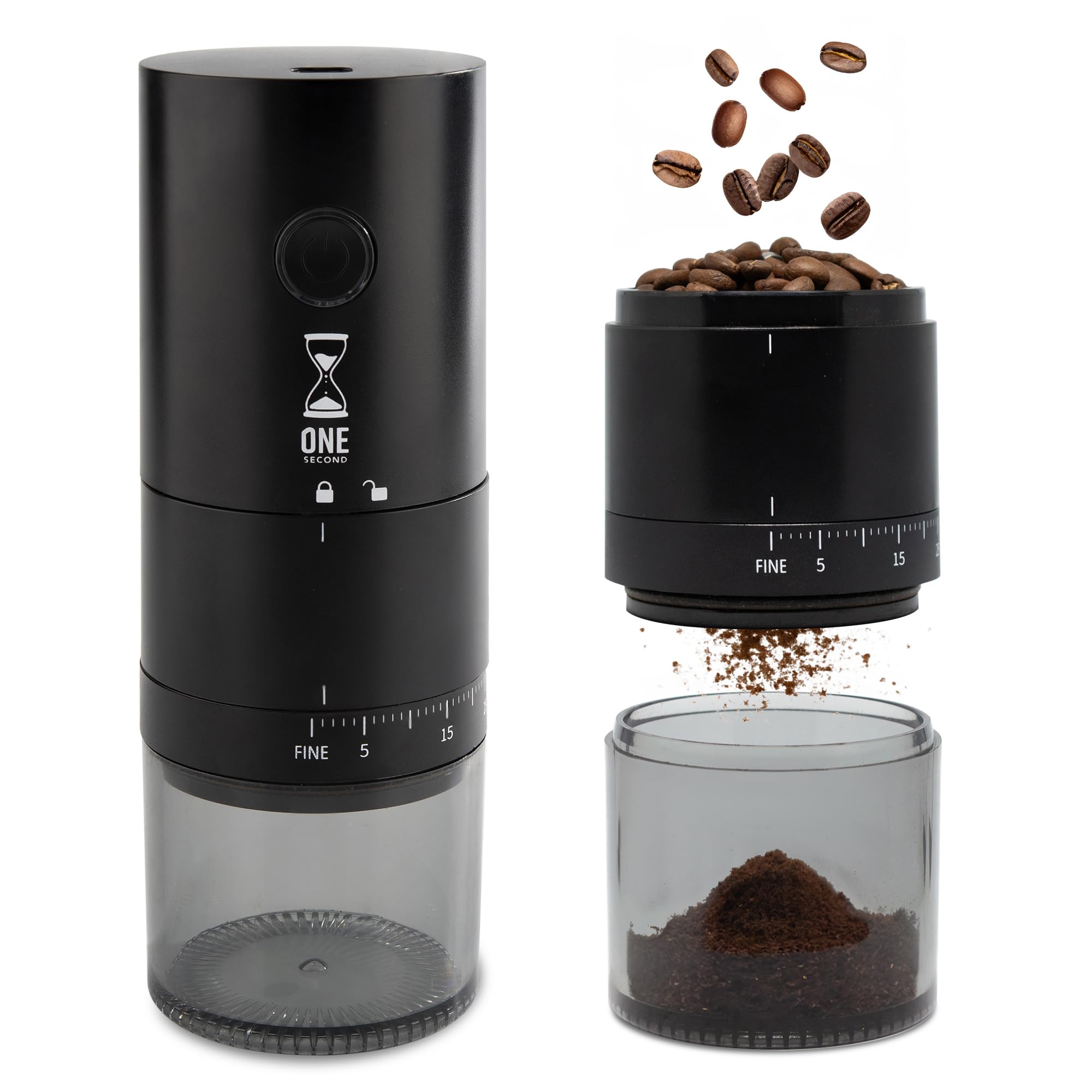 ONE SECOND 【カンタン粗さ調整】 電動コーヒーミル 39段階 臼式 自動停止 コードレス 水洗い可能 LINCS リンクス商品画像