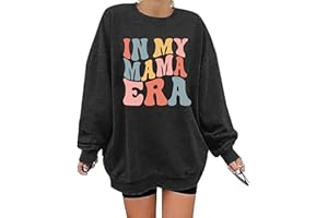AMWIPE Mama Sweatshirt for Women In My Mama Era Shirts Oversized Mom Long Sleeve Casual Pullovers Blouse Top