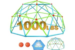 Zupapa 10FT Climbing Dome, Outdoor Jungle Gym for Kids with Climbing Grip - Geometric Dome Climber Supports 1000LBS Outdoor Playset and Easy Assembly Outdoor Play Equipment for Kids (Green, 10FT)