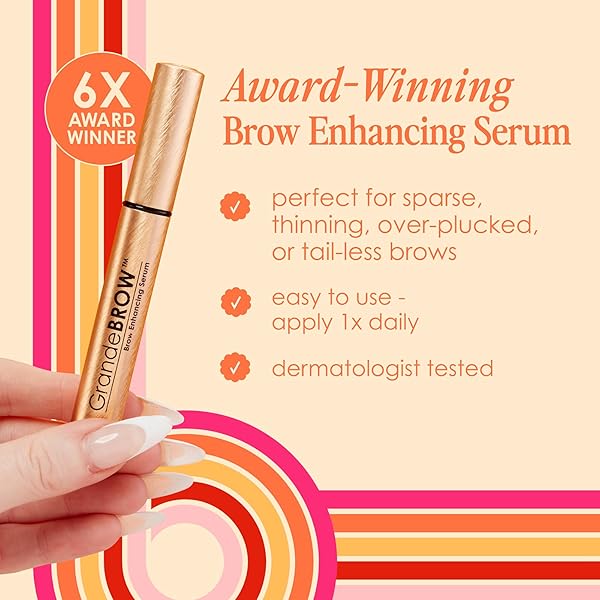 GRANDE COSMETICS GRANDEBROW BROW ENHANCING SERUM, 8 WEEK STARTER SUPPLY , 0.05 FL OZ (PACK OF 1)