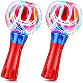 Hungdao 2 Pieces Light Wands Spinner Wand Sensory Light Spinner Magic Ball Glow LED Orbiter Wand