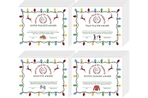 Tenare 30 Pcs Funny Christmas Award Certificates for Employees Bulk Editable Coworker Gift Awards Xmas Work Office Recognition Gifts for Small Businesses, 7.87 x 9.84 Inch