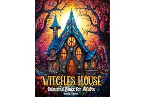 Witches House: Colouring Books for Adults - 50 Illustrations of Enchanted Cottage