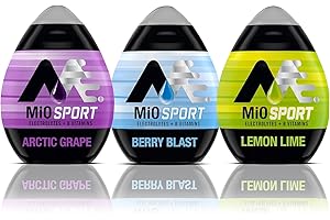 Mio Sport Variety Pack | 3 Flavors: Arctic Grape, Lemon Lime, and Berry Blast | Mio Sports includes Electrolytes and B-Vitamin | 3 Mio Sport Variety Bottles | 1.62 fl oz. each | Ships in an Aromatik™ damage proof box