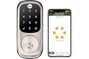 Yale Security Assure Lock Deadbolt, Satin Nickel Wi-Fi Connected Smart Lock with Back-Up Key and Digital Touchscreen Keypad for Code Entry and Remote Access, ‎YRD226-CBA-619