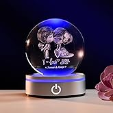 IFOLAINA Romantic Valentines Gifts for Wife Girlfriends Women I Love You Gifts for Her Couple Anniversary Birthday 3D Crystal Ball Night Light Glass Globe Decorative Decor