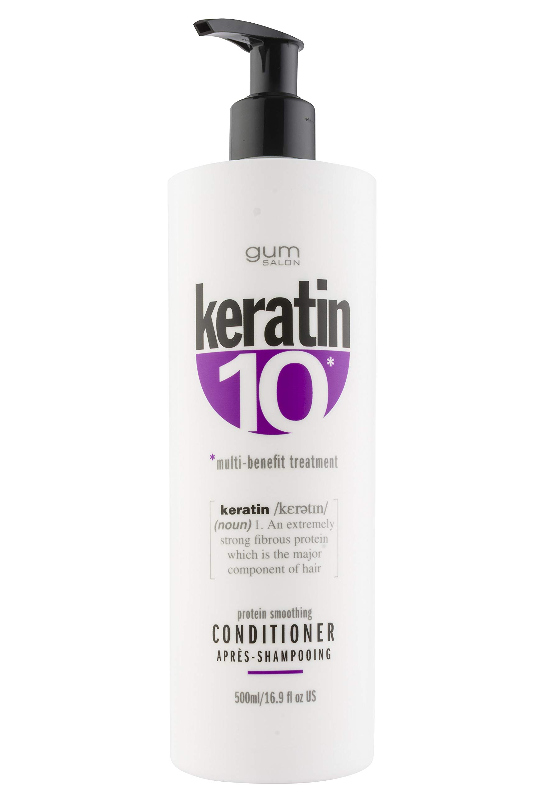 KERATIN 10 Protein Smoothing CONDITIONER 500ml SALON QUALITY, KERATIN-RICH FORMULA. 10 GREAT BENEFITS