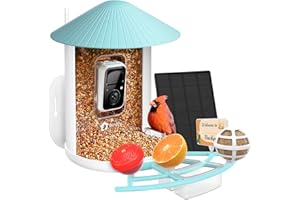 NETVUE by Birdfy Pro Smart Bird Feeder with Camera Solar Panel, Instant Arrival Alerts, Live Stream & Night Vision for Outdoors & Backyard Hummingbird, Cardinalis & Oriole Watching, Ideal Gifts, Blue
