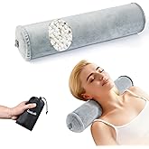 Luxtude Inflatable Neck Roll Pillow for Sleeping, Travel Cervical Pillow for Neck Pain Relief, Cylinder Support Pillows Round Bolster Pillows for Bed, Lumbar Roll, Legs, Back and Yoga (Grey-3.9in)