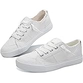 Obtaom Women's Play Fashion Sneaker White Color Washed and Leopard Canvas Slip on Shoes