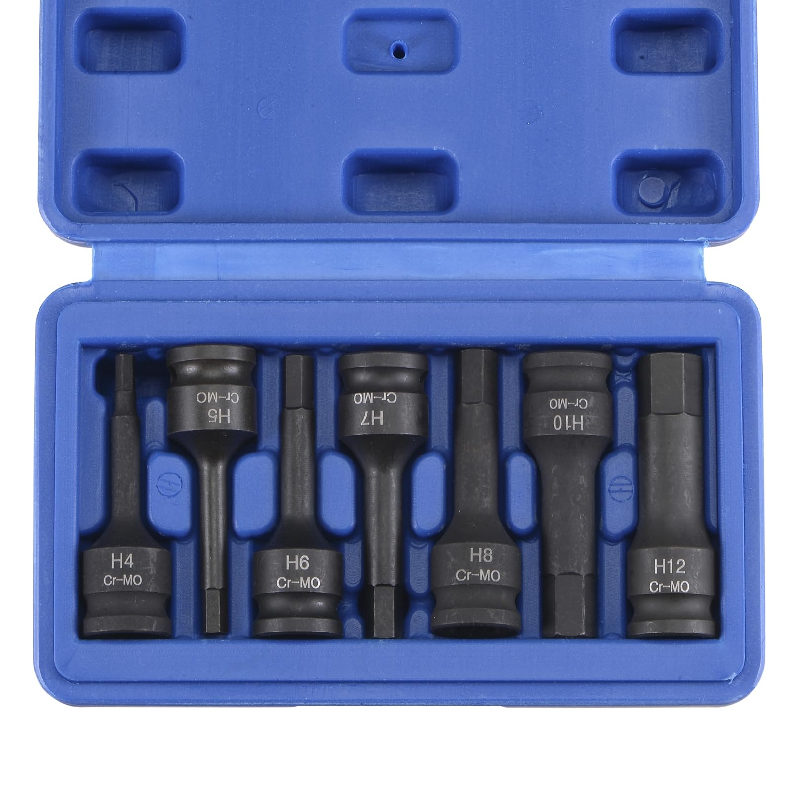 CoCud Impact Hex Bit Socket Set, H4 - H12 Socket 3/8" Drive, Cr-Mo Steel Metric Socket - (Applications: for Socket Head Cap Bolt)
