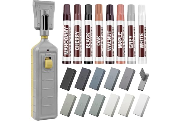 Laminate Floor Repair Kit, Floor Repair Kit, 11 Colors Wax Blocks and 8 Colors Furniture Touch Up Markers, Vinyl Floor Repair