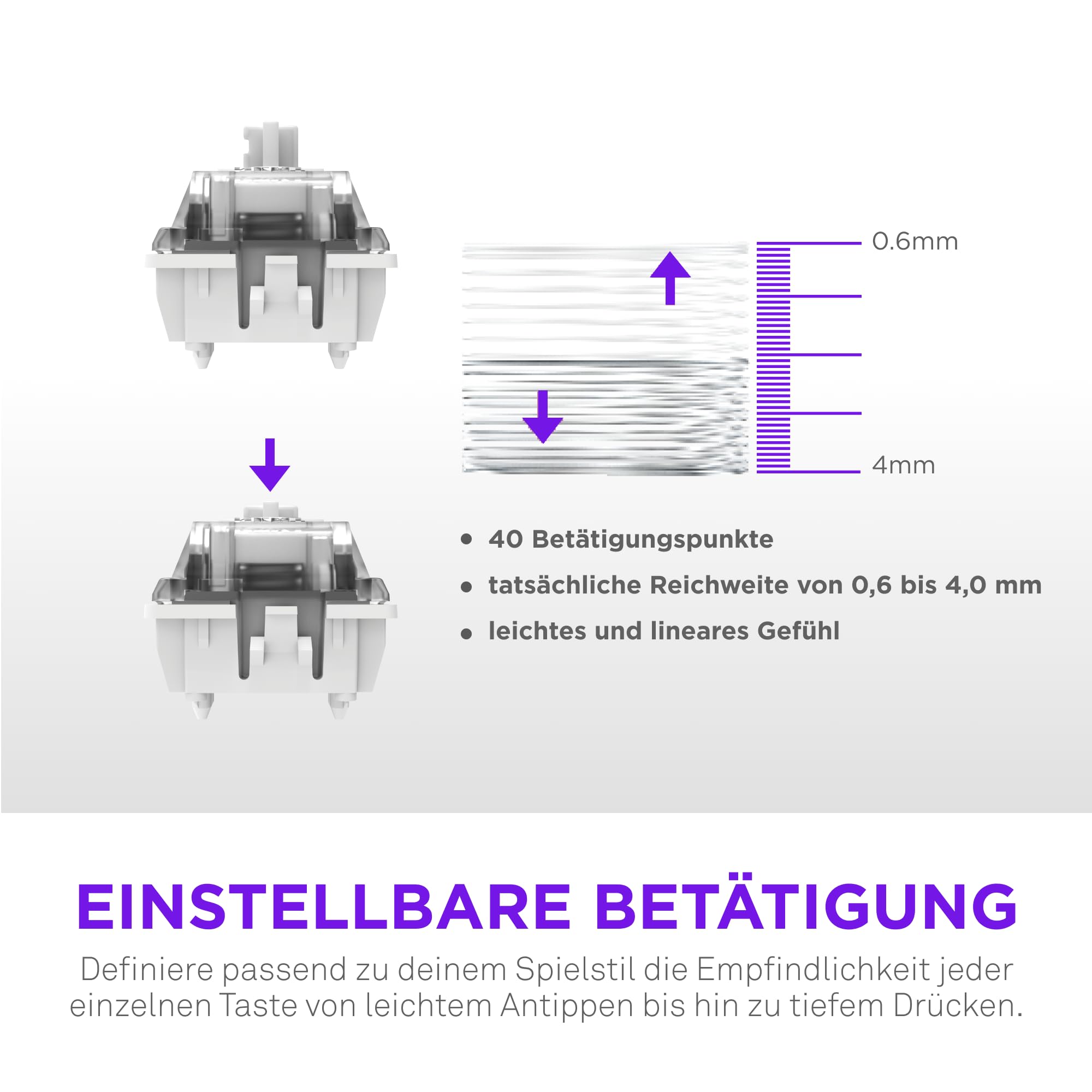 Magnetische RGB-Gaming-Tastatur NZXT Function Elite MiniTKL – anpassbare Betätigung, Doppelschienen-Halleffekt-Schalter, Rapid Trigger, 8K-Abfrage – verbessertes Tippgeräusch und -gefühl – DE – Weiß 9