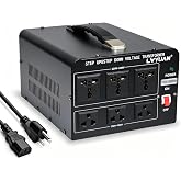 LVYUAN 5000 Watt Voltage Converter Transformer Heavy Duty Step Up/Down AC 110V/120V/220V/240V Power Converter with 3 US Outlets, 3 Universal Outlets, Resettable Circuit Breaker Protection