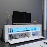 Elegant 1200mm LED TV Cabinet White Gloss with Ambient Lights 32-47 inch view 7