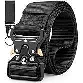 Military Belt, Men Tactical Belt with Quick Release Metal Buckle Ideal for military training and outdoor, police belts black