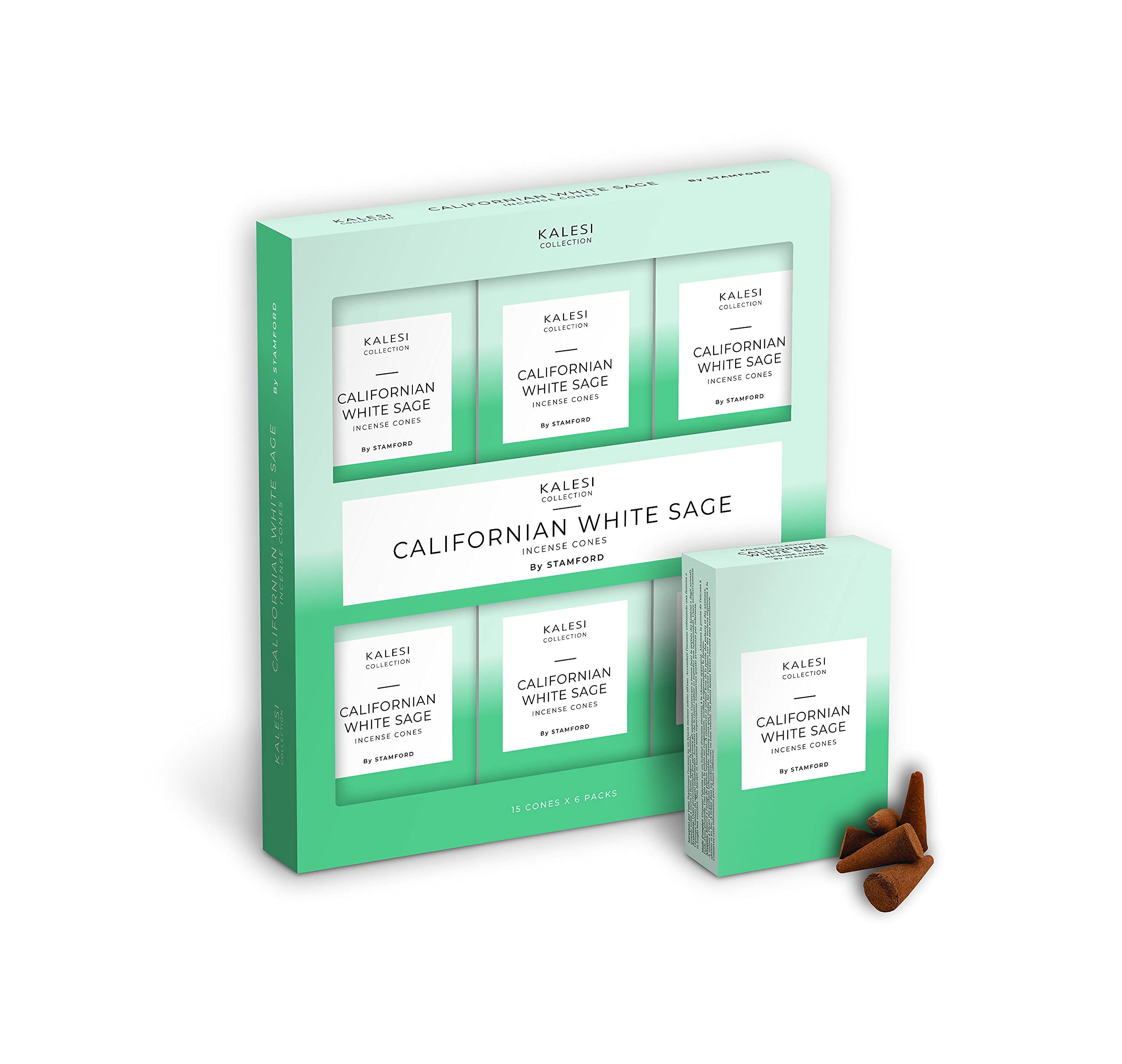 The Kalesi Collection by Stamford Californian White Sage Incense Cones - 6 Pack Californian White Sage Cones 42201
